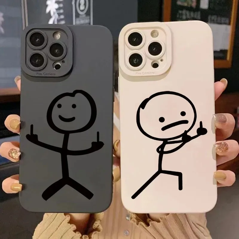 Phone Cases Otterbox - Cute Cartoon Matchman Matte Silicone Phone