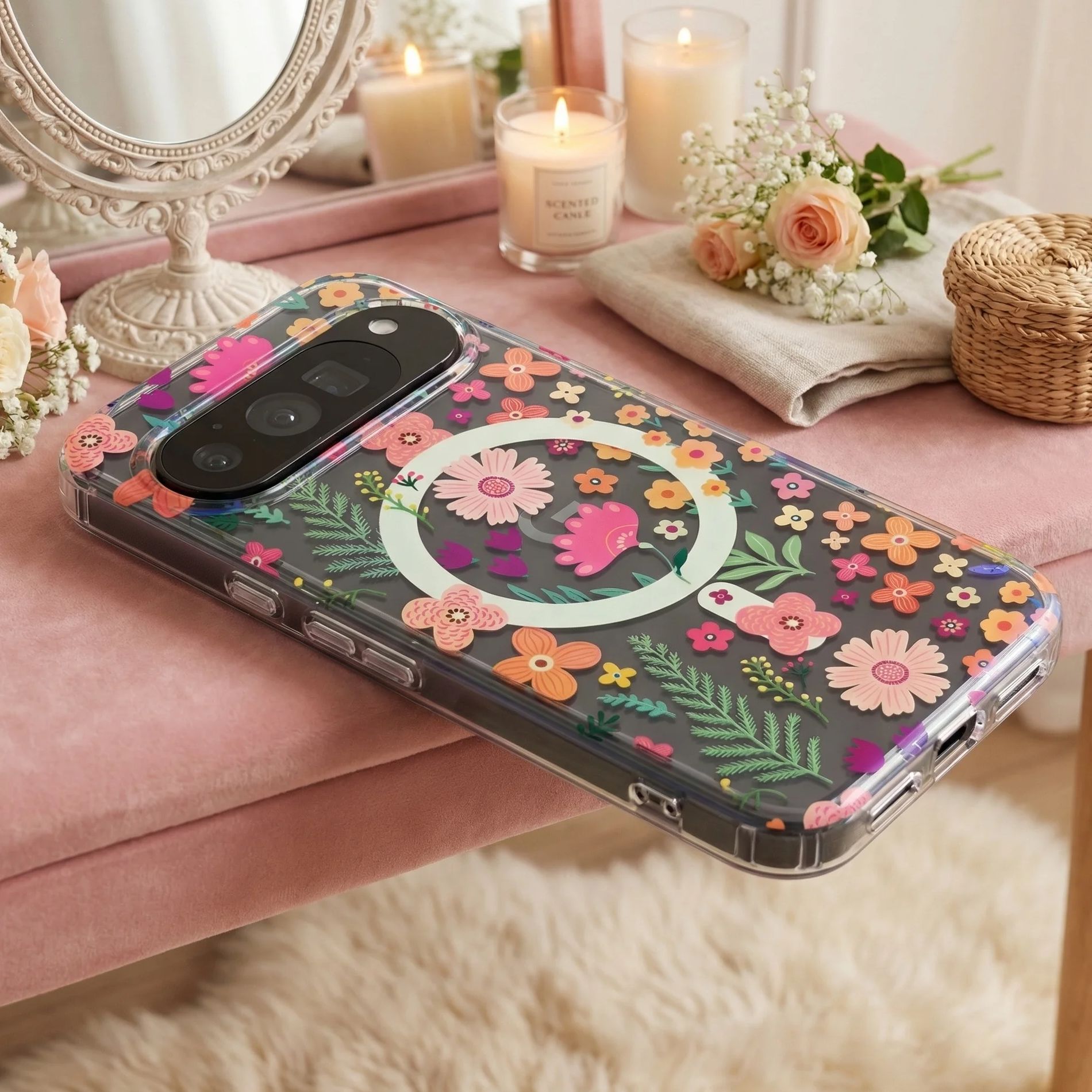 Phone Cases Aesthetic - Luxury Spring Clear Glitter Printing Pattern