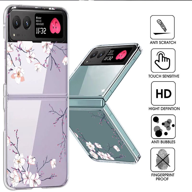 Phone Cases Motorola - White Flowers Pattern Phone Case For