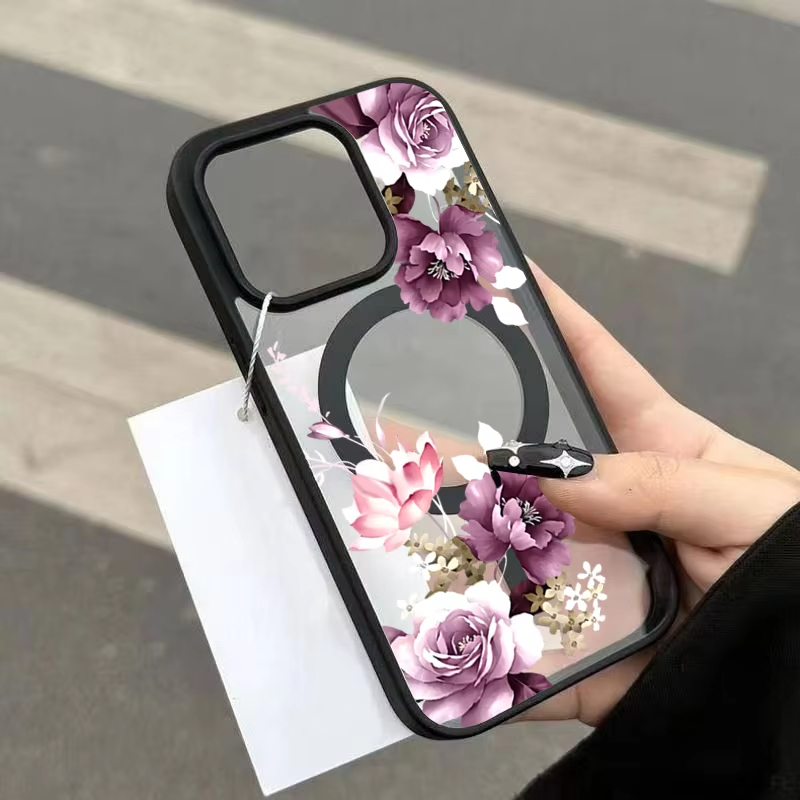 Phone Cases Otterbox - Lavender Pink Floral Printed Magnetic Phone