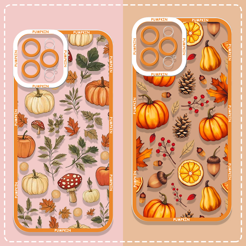 Phone Cases Motorola - Retro Autumn Maple Leaf Pumpkin Pattern