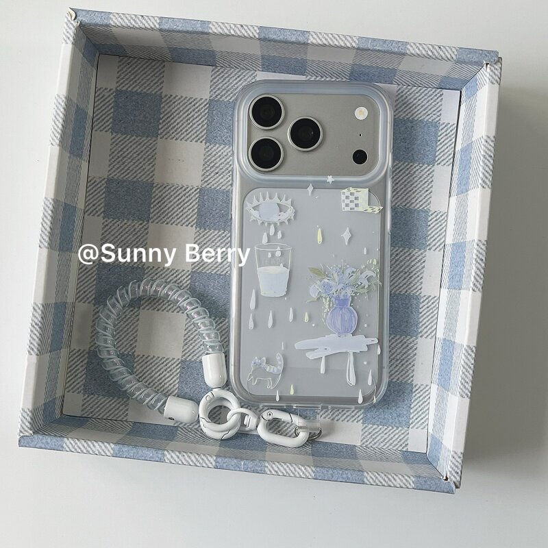 Phone Cases Otterbox - Korean Ins Blue Tear Vase Illustration