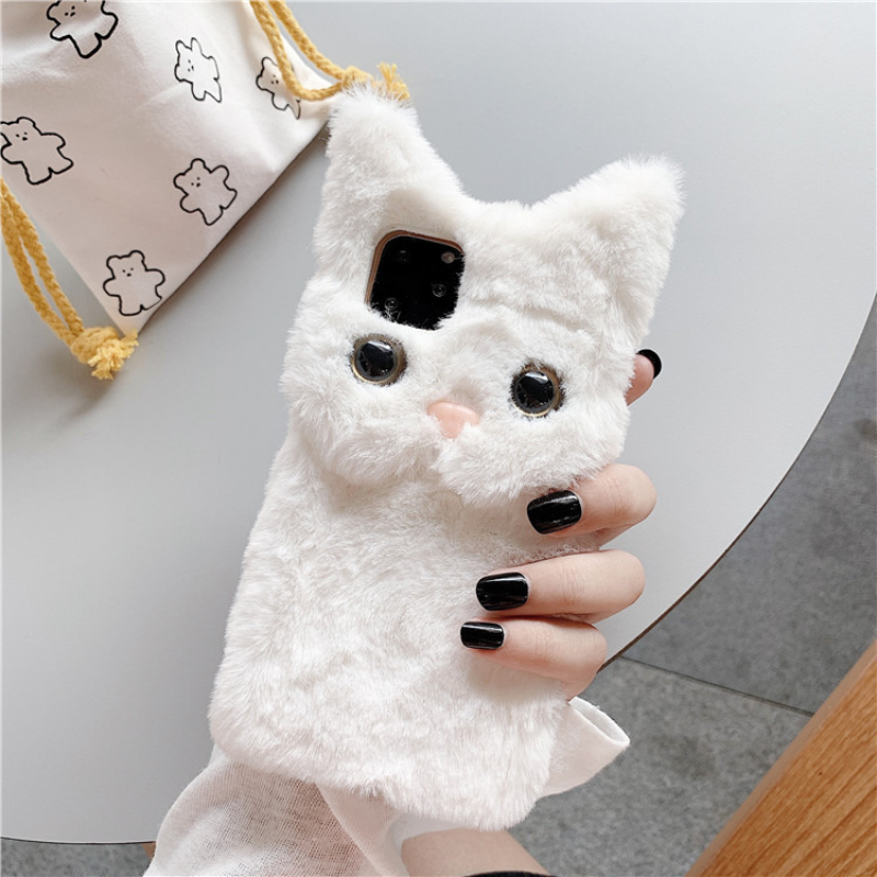 3D Cute Cartoon Cat Furry Plus - Phone Cases Iphone 16 ulasan dan harga