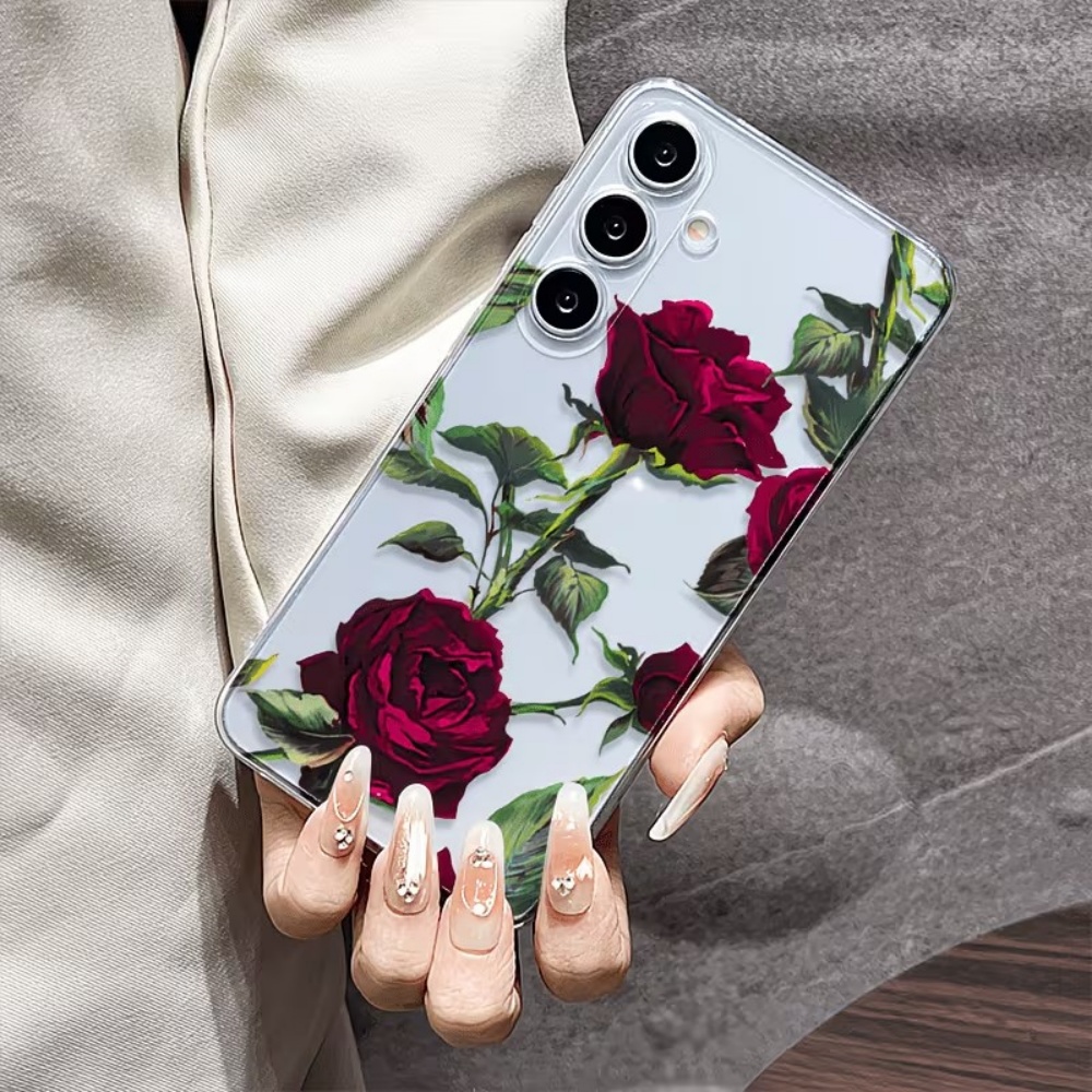 Aesthetic Red Rose Floral Phon - Phone Cases Aesthetic ulasan dan harga