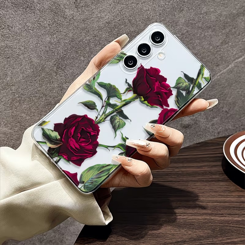 Aesthetic Red Rose Floral Phon - Phone Cases Aesthetic ulasan dan harga
