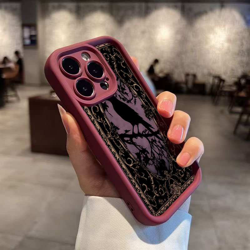 Aesthetic Black Crow Pattern W - Phone Cases Aesthetic ulasan dan harga