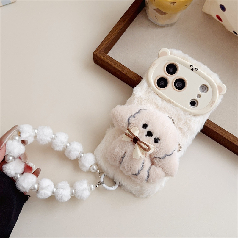 3D Cartoon Bowknot Puppy Warm  - Phone Cases Iphone 16 ulasan dan harga