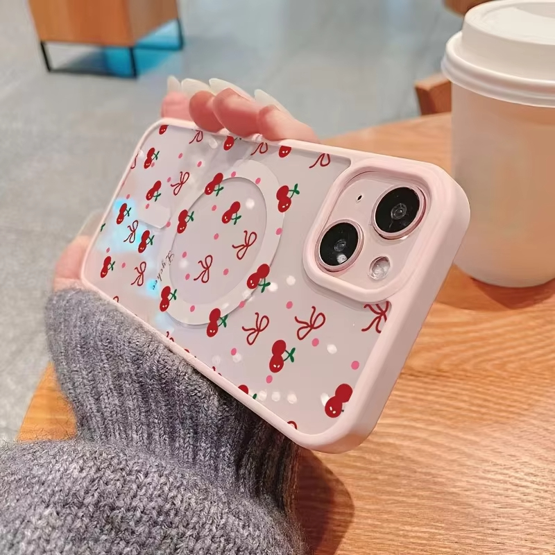 Red Cherry Printed Magnetic Ph - Phone Cases Otterbox ulasan dan harga