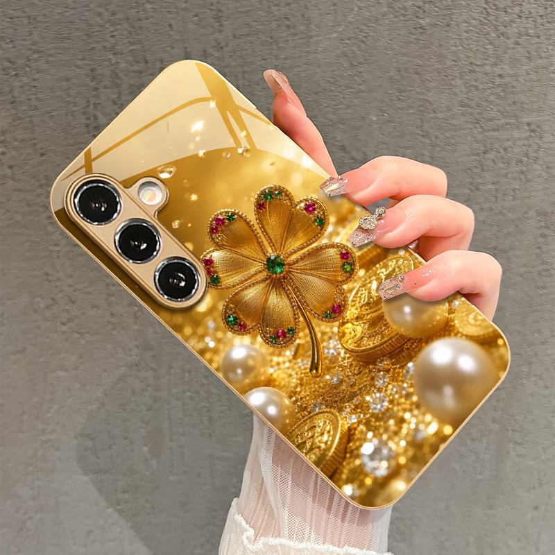 Colorful Gem Four-leaf Pattern - Phone Cases Metal ulasan dan harga
