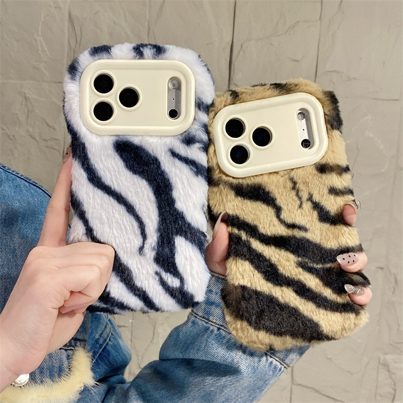 Luxury Zebra Pattern Fluffy Pl - Phone Cases Iphone 16 ulasan dan harga