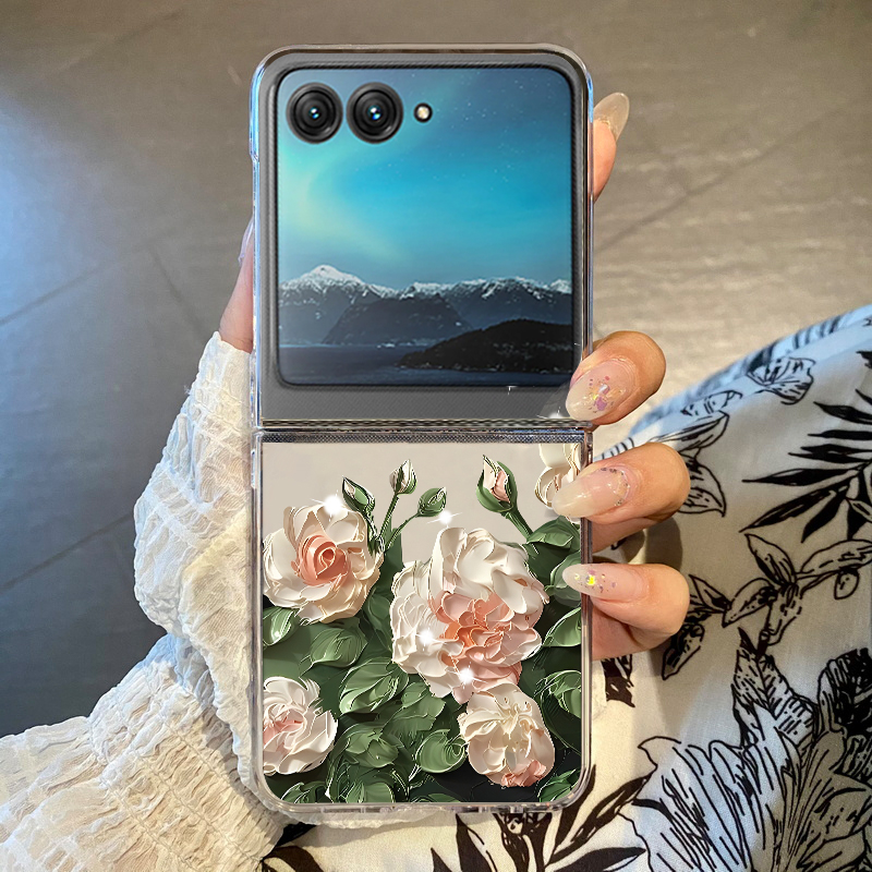 White Flowers Pattern Phone Ca - Phone Cases Motorola ulasan dan harga