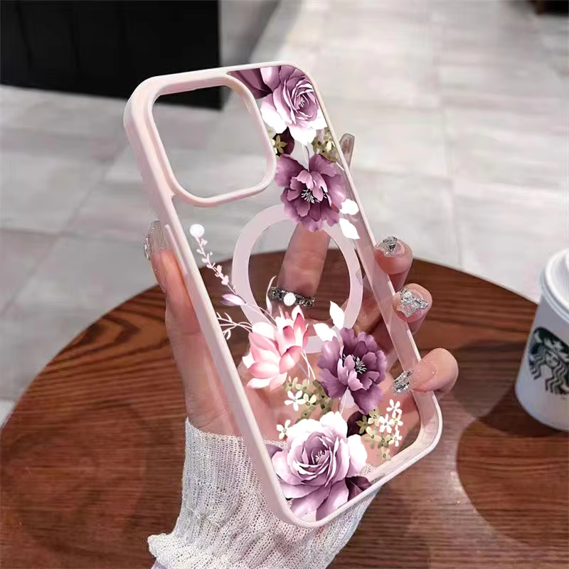 Lavender Pink Floral Printed M - Phone Cases Otterbox ulasan dan harga