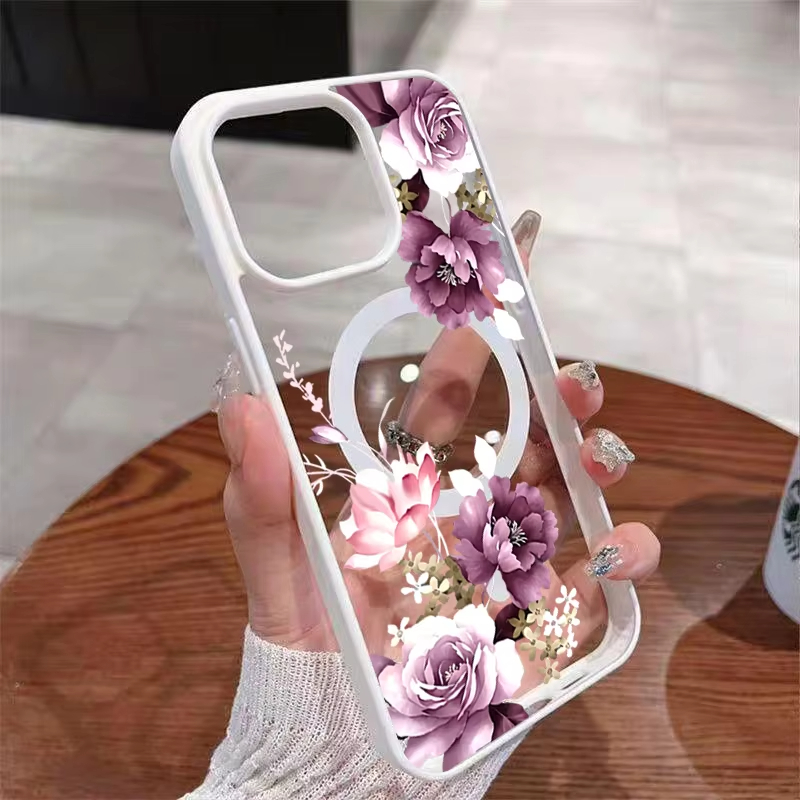 Lavender Pink Floral Printed M - Phone Cases Otterbox ulasan dan harga