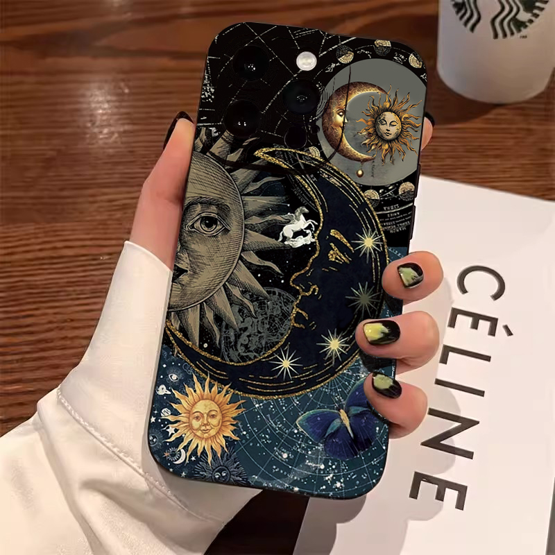 Aesthetic Sun Moon Print Phone - Phone Cases Aesthetic ulasan dan harga