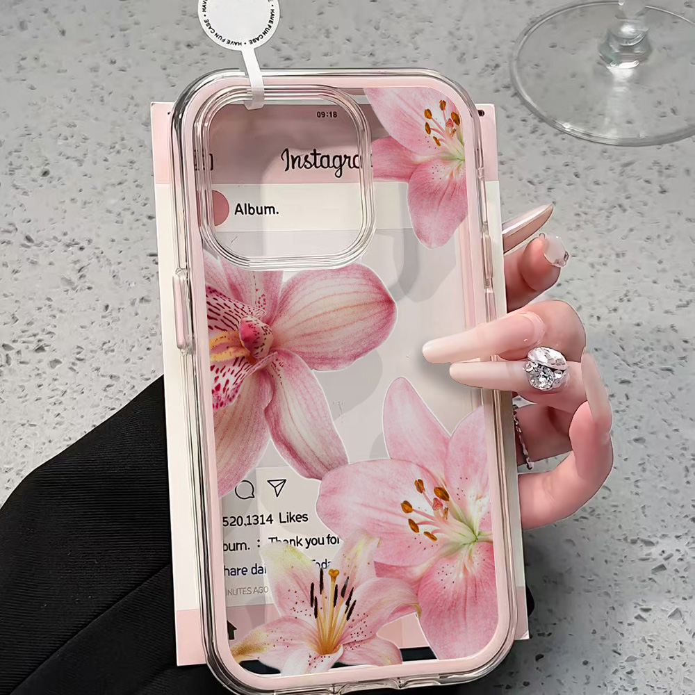 Pink Lily Flower Clear Phone C - Phone Cases Otterbox ulasan dan harga