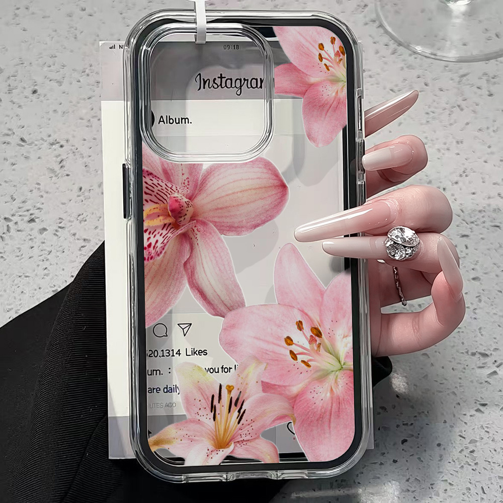Pink Lily Flower Clear Phone C - Phone Cases Otterbox ulasan dan harga