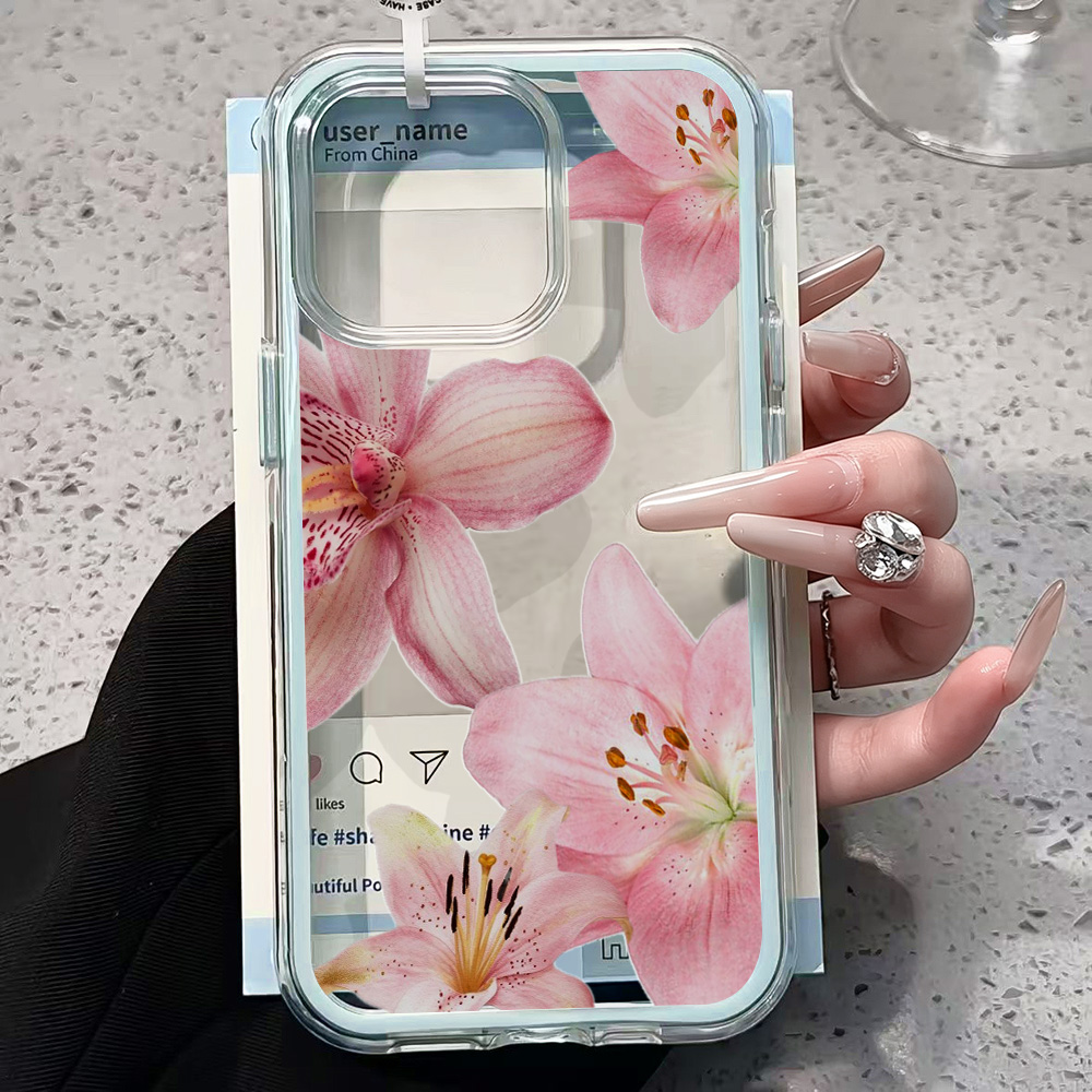 Pink Lily Flower Clear Phone C - Phone Cases Otterbox ulasan dan harga