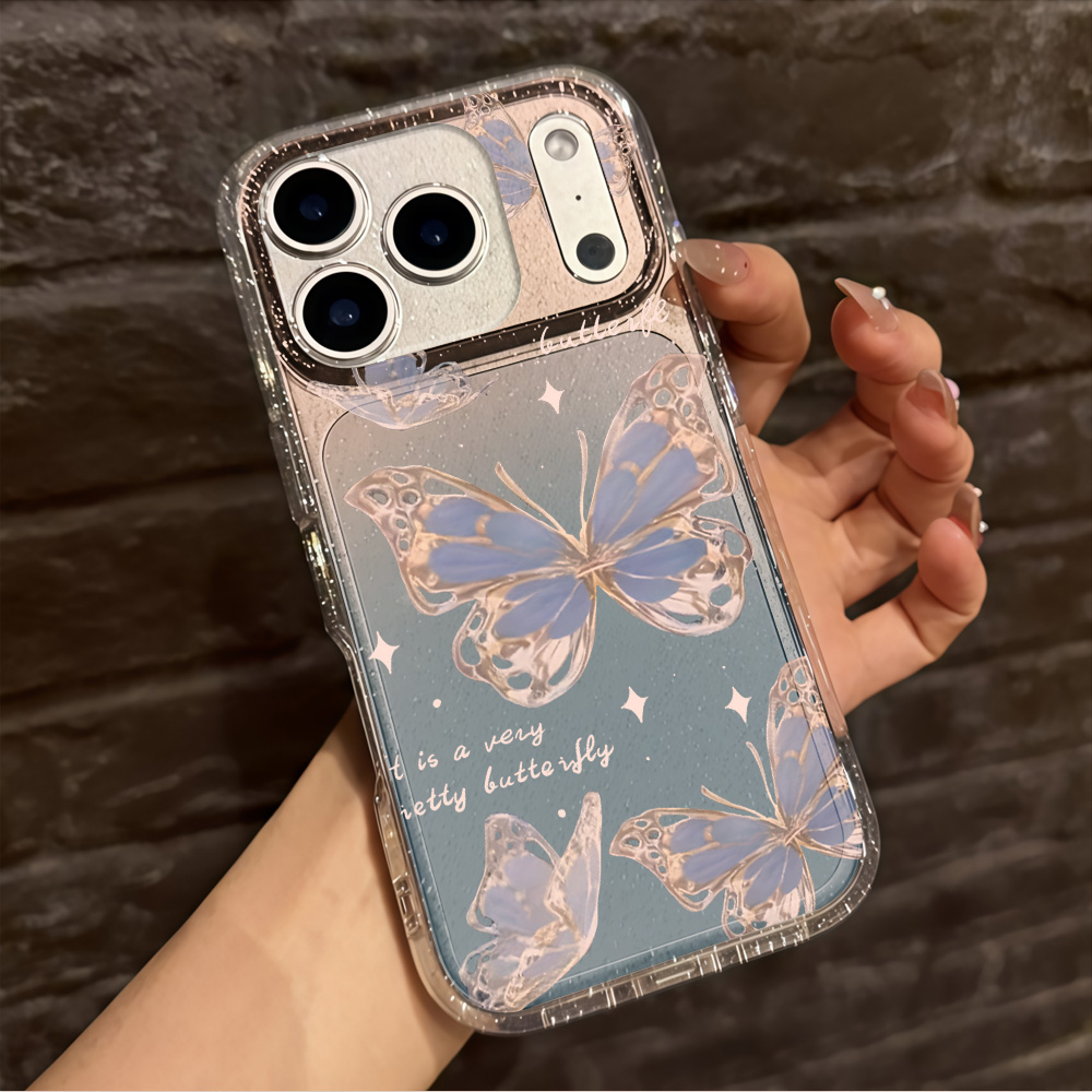 Luxury Blue Butterfly Clear Gl - Phone Cases Otterbox ulasan dan harga
