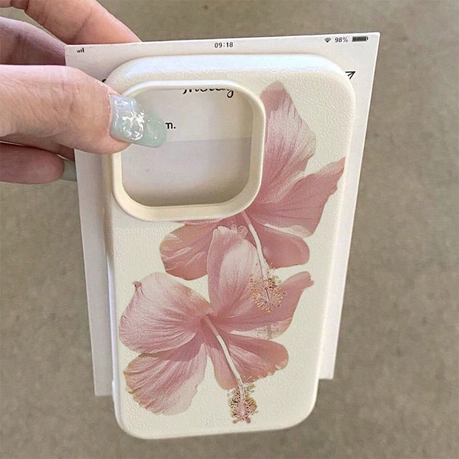Pink Hibiscus Elegant High Aes - Phone Cases Aesthetic ulasan dan harga