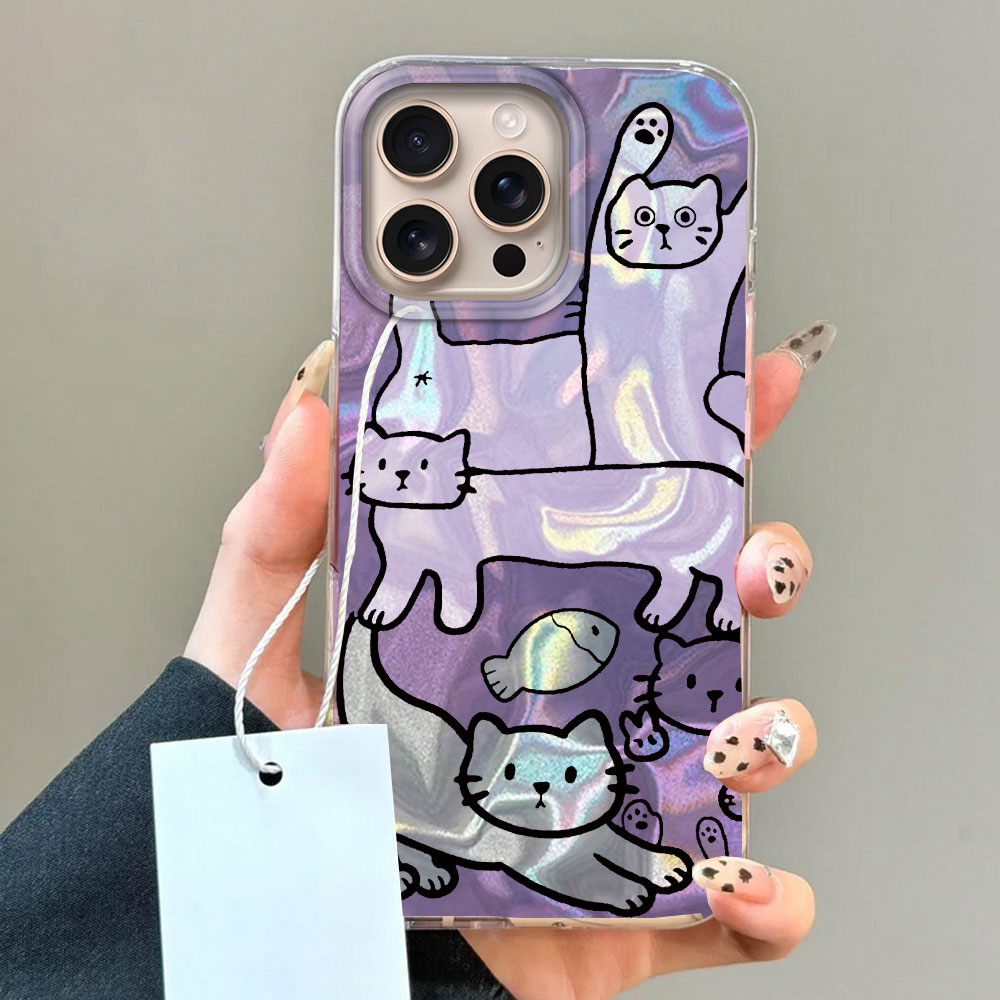 Purple Line Cat Fish Water Tex - Phone Cases Otterbox ulasan dan harga