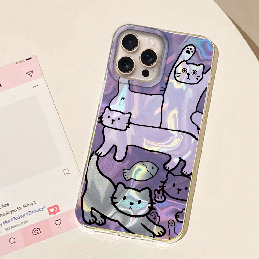 Purple Line Cat Fish Water Tex - Phone Cases Otterbox ulasan dan harga